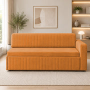 Casaliving Rion 6 Seater L Shape Corner Sofa Cum Bed for Living Room (Black Fabric) Premium Fabric Sofa Cum Bed