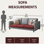 Casaliving Mikasa 3 Seater Sofa Set for Living Room (Black Colour Fabric) Premium Fabric Sofa