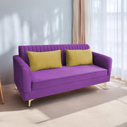 Deren 3 Seater Sofa Set for Living Room (Purple Colour) Premium Fabric Sofa