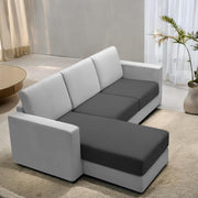 Casaliving Stoiny LHS 4 Seater L Shape Sofa Set for Living Room (Black Fabric) Premium Fabric Sofa