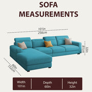 Orion LHS 6 Seater L Shape Sofa Set for Living Room (Turquise Colour) Premium Fabric Sofa