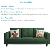 Mikasa 3 Seater Sofa Set for Living Room (Green Colour Fabric) Premium Fabric Sofa