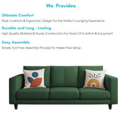 Casaliving Mikasa 3 Seater Sofa Set for Living Room (Black Colour Fabric) Premium Fabric Sofa