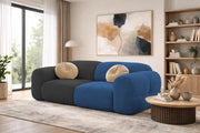Vetras Modern Velvet Bubble Cloud Sofa, Tufted Design Upholstered 2 Seater Sofa Set for Living Room, (Black Colour) Premium Velvet Fabric Sofa