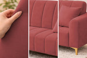 Velour Modern Velvet Sofa, Tufted Design Upholstered 3 Seater Sofa Set for Living Room, (Black Colour) Premium Velvet Fabric Sofa