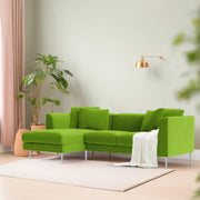 Vesco LHS 4 Seater L Shape Sofa Set for Living Room (Light Green) Premium Fabric Sofa