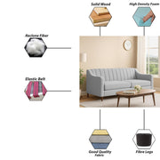 Mobius 3 Seater Sofa Set for Living Room (Grey Colour Sofa) Premium Fabric Sofa for Living Room