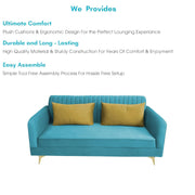 Deren 3 Seater Sofa Set for Living Room (Turquise Colour) Premium Fabric Sofa