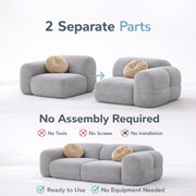 Vetras Modern Velvet Bubble Cloud Sofa, Tufted Design Upholstered 2 Seater Sofa Set for Living Room, (Black Colour) Premium Velvet Fabric Sofa