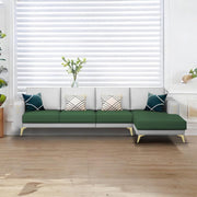 Falco RHS 6 Seater L Shape Sofa Set for Living Room (Green Grey Fabric) Premium Fabric Sofa