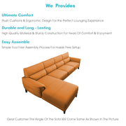 Janifer LHS 6 Seater L Shape Sofa Set for Living Room (Orange Colour) Premium Fabric Sofa Set