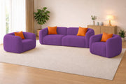 Vesta Modern Velvet Bubble Cloud Sofa, Tufted Design Upholstered 3+1+1 Seater Sofa Set for Living Room, (Black Colour) Premium Velvet Fabric Sofa
