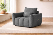 Velora Modern Velvet Bubble Cloud Sofa, Tufted Design Upholstered 3+1+1 Seater Sofa Set for Living Room, (Black Colour) Premium Velvet Fabric Sofa