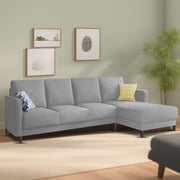 Swaloni RHS 6 Seater L Shape Sofa Set for Living Room (Grey) Premium Fabric Sofa
