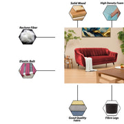 Grayon 3 Seater Convertible Sofa Set for Living Room, 3 Seater & Ottoman Modular Sectional Couch for Small Space (Black Colour) Fabric Sofa Set