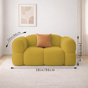 Vetras Modern Velvet Bubble Cloud Sofa, Tufted Design Upholstered 1 Seater Sofa Set for Living Room, (Black Colour) Premium Velvet Fabric Sofa