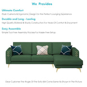 Falco RHS 4 Seater L Shape Sofa Set for Living Room (Green Fabric) Premium Fabric Sofa