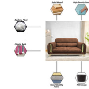 Gelio 2 Seater Sofa Set for Living Room (Black Colour) Premium Fabric Sofa