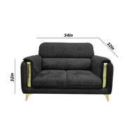 Gelio 2 Seater Sofa Set for Living Room (Black Colour) Premium Fabric Sofa