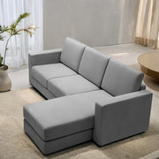 Casaliving Stoiny LHS 4 Seater L Shape Sofa Set for Living Room (Black Fabric) Premium Fabric Sofa