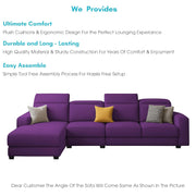Orion LHS 6 Seater L Shape Sofa Set for Living Room (Purple Colour) Premium Fabric Sofa