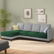 Swaloni LHS 6 Seater L Shape Sofa Set for Living Room (Green Grey) Premium Fabric Sofa