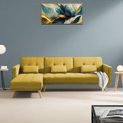 Gamora LHS 4 Seater L Shape Sofa Set for Living Room (Yellow) Premium Fabric Sofa