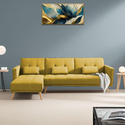 Convertible Futon RHS 4 Seater Sofa Cum Bed with Adjustable Backrest Sofa for Living Room (Blue Grey Colour) Premium Fabric Sofa