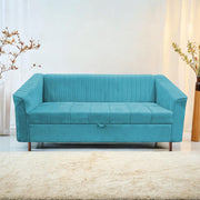 Casaliving Doraldo 3 Seater Sofa Cum Bed for Living Room (Cream Fabric) Premium Fabric Sofa