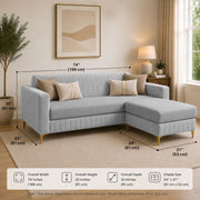 Casaliving Daxos 4 Seater L Shape Sofa Set with Movable Ottoman | Flexible Left or Right Layout | Cozy Velvet Fabric | Soft Touch Seating | Modern Designer Sofa for Living Room (Black)