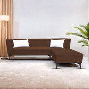 Casaliving Cassidy LHS 6 Seater L Shape Sofa Set for Living Room (Black Colour) Premium Fabric Sofa