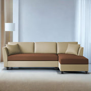 Casaliving Marvin LHS 4 Seater L Shape Sofa Set for Living Room (Black Fabric) Premium Fabric Sofa