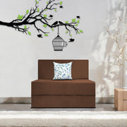 Mapron 1 Seater Sofa Cum Bed with 1 Cushions for Living Room (Black Fabric) Premium Fabric Sofa 2.5x6 Feet