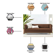 Jarvis 3 Seater Sofa Set for Living Room (Dark Grey Fabric) | Premium Fabric Sofa Set