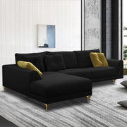 Viva LHS 6 Seater L Shape Sofa Set for Living Room (Black) Premium Fabric Sofa