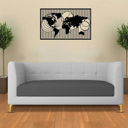 Magnus 3 Seater Sofa Set for Living Room (Black Grey Colour) Premium Fabric Sofa
