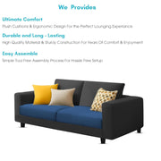 Minta 2 Seater Sofa Set for Living Room (Black - Colour Fabric) Premium Fabric Sofa Set for Living Room