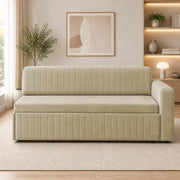 Casaliving Rion 6 Seater L Shape Corner Sofa Cum Bed for Living Room (Black Fabric) Premium Fabric Sofa Cum Bed