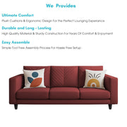 Casaliving Mikasa 3 Seater Sofa Set for Living Room (Black Colour Fabric) Premium Fabric Sofa
