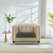 Sinclair 1 Seater Sofa Set for Living Room (Cream Black Colour) Premium Fabric Sofa