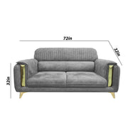 Gelio 2 Seater Sofa Set for Living Room (Black Colour) Premium Fabric Sofa