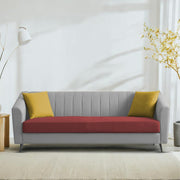 Casaliving Barton 3 Seater Sofa for Living Room (Blue Black Fabric) Premium Fabric Sofa