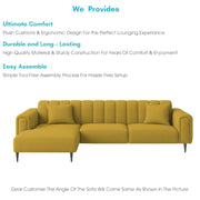 Damian LHS 4 Seater L Shape Sofa Set for Living Room (Yellow Colour Fabric) Premium Fabric Sofa Set for Living Room