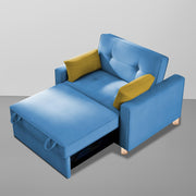 Alfred 1 Seater Sofa Cum Bed Sofa Set for Living Room (Maroon Fabric) Premium Fabric Sofa