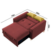Alfred 1 Seater Sofa Cum Bed Sofa Set for Living Room (Maroon Fabric) Premium Fabric Sofa