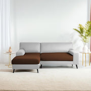 Casaliving Amelia RHS 6 Seater L Shape Sofa Set for Living Room (Black Fabric) Premium Fabric Sofa