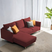 Casaliving Stanly LHS 4 Seater L Shape Sofa Set for Living Room (Blue Fabric) Premium Fabric Sofa