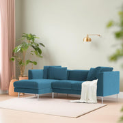 Vesco LHS 4 Seater L Shape Sofa Set for Living Room (Turquise) Premium Fabric Sofa