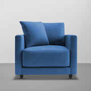 Dominic 1 Seater Sofa Set for Living Room (Black Grey Fabric) Premium Fabric Sofa