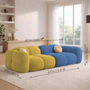 Vetras Modern Velvet Bubble Cloud Sofa, Tufted Design Upholstered 3+2 Seater Sofa Set for Living Room, (Brown Colour) Premium Velvet Fabric Sofa